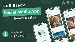 Build Full Stack Social Media App in React Native 1  Login amp SignUp UI [upl. by Eardna]