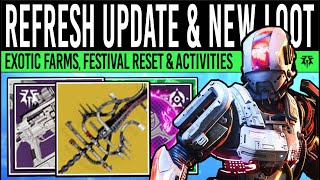 Destiny 2 NEW REWARDS amp GAME UPDATES Festival REFRESH New Weapons Exotic Loot amp More 5th Nov [upl. by Bury51]