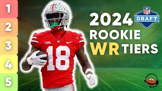 Top 12 Rookie WR Rankings with Tiers PreDraft  Dynasty Fantasy Football 2024 [upl. by Neerol709]