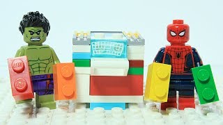 Lego Spiderman Color Brick Mixing Machine Funny Superheroes Stop Motion [upl. by Dreddy]