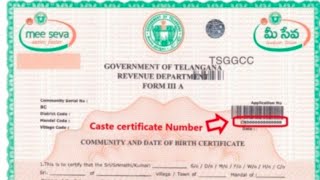 Caste certificate Number in Telugu  Income and EWS certificate Number [upl. by Matthews580]