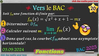 Vers le BAC Calcul de limites dune fonction selon les valeurs du paramètre m [upl. by Yseulte]