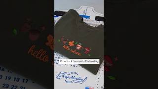 How to Embroider on a Crew Neck Sweatshirt with Mighty Hoops  Fall Embroidery Design [upl. by Tereb]