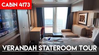 Koningsdam Verandah Stateroom Tour 4173  Holland America Line [upl. by Aleit]