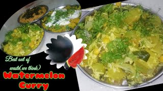 watermelon 🍉 rinds curry  watermelon recipe video 1 [upl. by Ophelia]