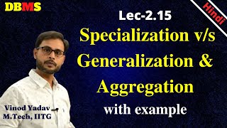 L215  Specialization in DBMS  Generalization in DBMS  Aggregation in DBMS [upl. by Alekram]