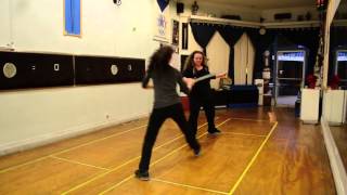 Stage Combat Patty Jean Robinson Performs the Advanced Cutlass Fight with Jan Bryant [upl. by Srevart]