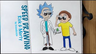 SPEED DRAWING Rick amp Morty [upl. by Nnylrefinnej]