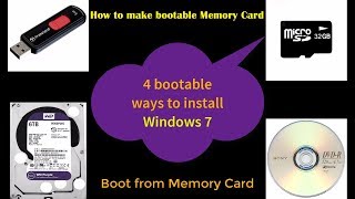 How to make bootable MEMORY CARD and install Windows 7 [upl. by Ahsad]