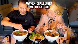 THE OWNER CHALLENGED ME TO A PHO EATING CONTEST at Jennie Pho in Denver CO RainaisCrazy [upl. by Pazice983]