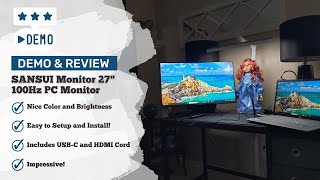 Demo and Review  SANSUI Monitor 27inch 100Hz PC Monitor [upl. by Gentille946]