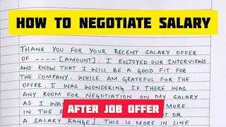 SALARY NEGOTIATION  How to Negotiate Salary after Job Offer  Counter Job Offer  Rough Book [upl. by Tory]