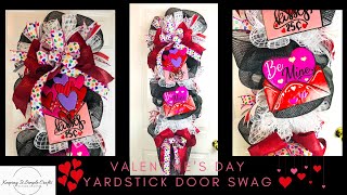 VALENTINE’S DAY YARDSTICK DOOR SWAG WREATH DIY❤️DOLLAR TREE CRAFTS ❤️HOME DECOR❤️HIGH END WREATHS ❤️ [upl. by Rudolfo]