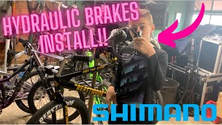 Installing Shimano Hydraulic Brakes On My SE Beastmode [upl. by Nithsa]