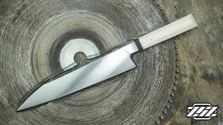 오래된 원형 톱날로 멋진 주방용 칼 만들기  Making a Kitchen Knife from old saw blade [upl. by Geirk]