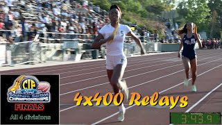 2022 TF  CIFss FINALS  4x400 Relays Girls all 4 divisions [upl. by Sieracki]