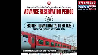 New train ticket booking Rule Comes Into Effect reservation Period Cut By 60 Days [upl. by Nohsram]