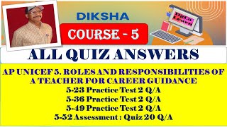 DIKSHA  AP UNICEF 5 ROLES AND RESPONSIBILITIES OF A TEACHER FOR CAREER GUIDANCE  ALL ANS 100 [upl. by Cristi]