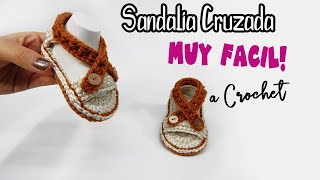 Como tejer sandalias para bebe cruzadas PASO A PASO [upl. by Aynuat]