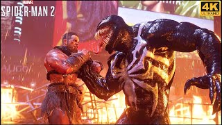 Venom vs Kraven The Hunter Boss Fight  Marvels SpiderMan 2 4K 60FPS [upl. by Mohamed650]