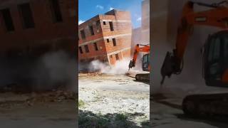 Amazing building demolitions mastery of excavators  Part 132 shorts treanding viralshorts [upl. by Bickart154]