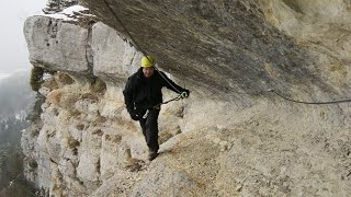 Via Ferrata Tichodrome  Exceptional cliff climb in the Swiss Jura [upl. by Raji]