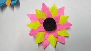 Kagoj full  Kagoj diye full banano  Paper flowers  paper cutting [upl. by Boarer]