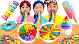 RAINBOW FOOD CHALLENGE  KAYCEE amp RACHEL in WONDERLAND FAMILY [upl. by Manno835]