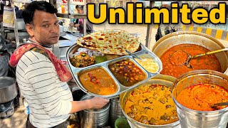 Unlimited सब्जी Thali in only 50 ₹ Only । Gwalior street Food India [upl. by Davey]