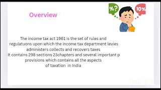 income tax act 1961overview income tax [upl. by Leunamme]