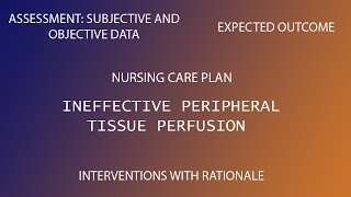 Ineffective peripheral tissue perfusion  Nursing care plan [upl. by Akalam]