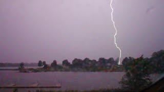 Mozingo Lake  Windy amp Rare nighttime Thunderstorm amp Lightning HD  June 18 2024 [upl. by Nicholson]