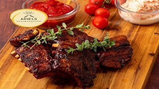 Spareribs zuerst gekocht und dann im Ofen weiter gegart selbstgemachter BBQSauce Hausmannskost [upl. by Pizor]