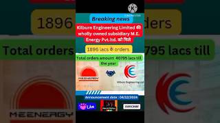 Kilburn engineering share latest news Bigorder Kilburn multibaggerstock marketmafiya shorts [upl. by Tuddor]