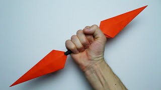 Comment faire un double kunai à partir de papier [upl. by Ralfston]