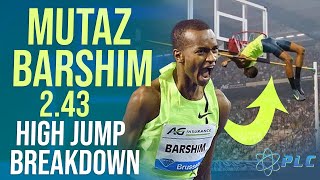 Mutaz Essa Barshim High Jump Breakdown  243 Meters  Performance Lab of California [upl. by Yrreg340]