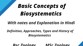 Basic Concepts of Biosystematics [upl. by Aprilette]