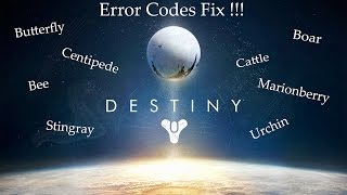 Destiny Error Code Fix  Error Code Marionberry Bee and Centipede Fix [upl. by Ytinav188]