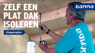 Plat dak van binnenuit isoleren  Woning isoleren  How to met GAMMA [upl. by Nij]