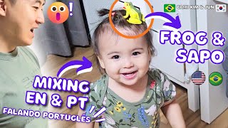 More silly antics from Lia 17monthold trilingual baby talking [upl. by Hollah258]