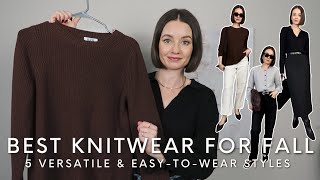 THE BEST KNITWEAR FOR FALL  5 VERSATILE AND EASYTOWEAR STYLES AND HOW TO STYLE THEM [upl. by Moule487]