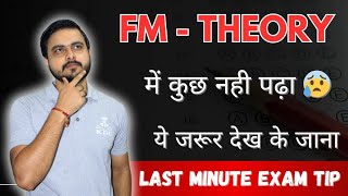 FM Theory 🔥  Last Minute Exam Tip ✅  Must Watch 🔥 CA Inter September 2024 [upl. by Ecirtael]