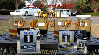 エンジンオイル比較 Mobil1 5W40 VS 0W40 [upl. by Enelhtak]