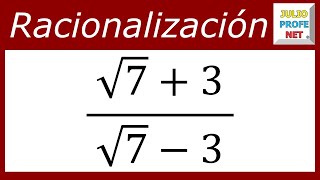 RACIONALIZACIÓN MEDIANTE CONJUGACIÓN  Ejercicio 8 [upl. by Eva]