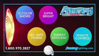 Amoray 12v Multicolor Nicheless LED Pool Light  18009702827  Retrofit or New Pool Install [upl. by Patrizius]