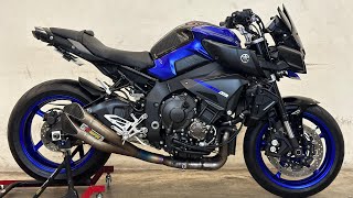 Yamaha MT10 2017 Exhaust sound Akrapovic motogp [upl. by Ronym]