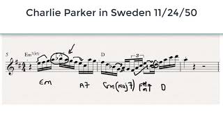 Charlie Parker Line from Embraceable You  Sweden 1950 [upl. by Gniw]