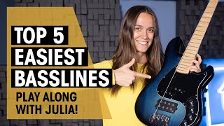 Top 5 Easiest Basslines Even Guitarists Can Play  Julia Hofer  Thomann [upl. by Aihsele]