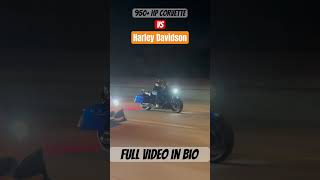 950 HP Corvette ZR1 VS Harley Davidson built by All American Cycle corvette harleydavidson [upl. by Etteinotna]