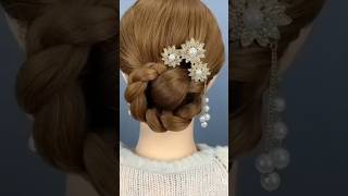 Bun Tutorials Simple Hairstyle bunhairstyle simplehairstyle youtubegrowth reels [upl. by Kieffer658]